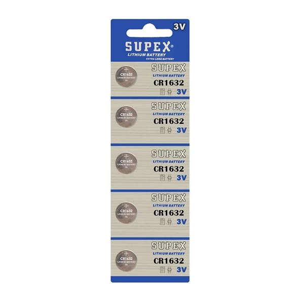 Supex CR1632-C5 3V Lityum Düğme Pil 5'li Paket ürün görseli 1