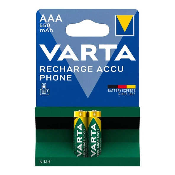 Varta Şarjlı AAA Nimh 550 Mah Kumanda Pil 2 Li ürün görseli 1