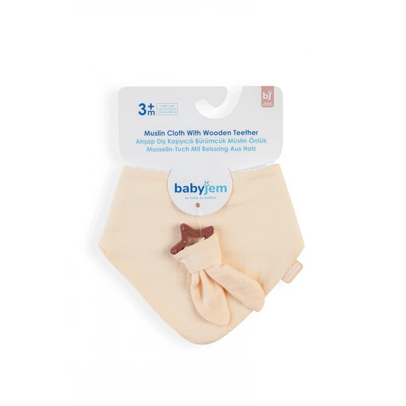 Babyjem Silikon Diş Kaşıyıcılı Müslin Önlük 736 Somon ürün görseli 1