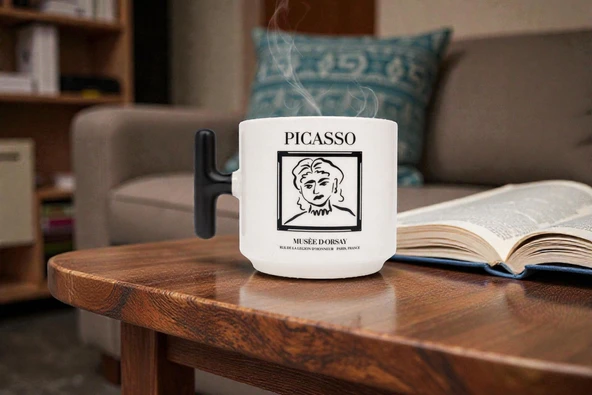 PRYDESIGN Picasso Line Art T Kulp Seramik Kupa - Resim 5