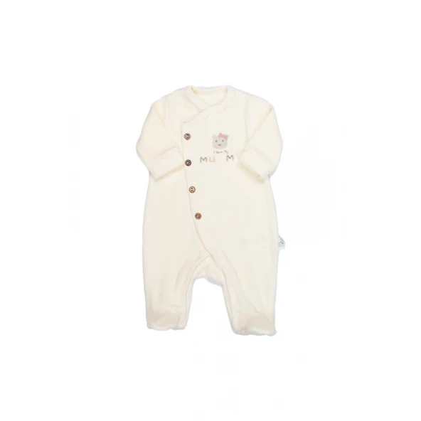 Bistyle Tulum Kadife I Love Mummy 15123 Ekru ürün görseli 1