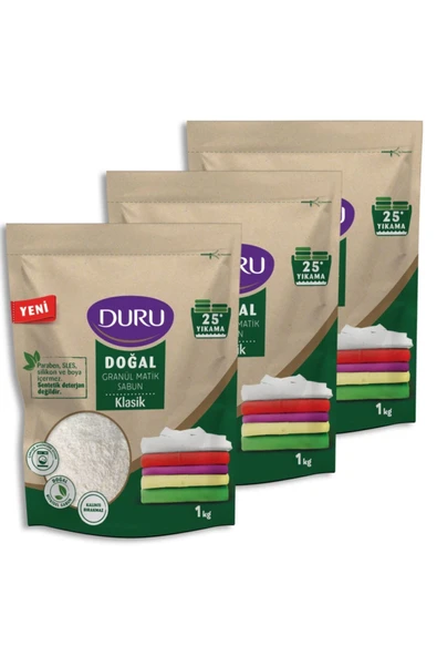 Duru Granül Matik Sabun Klasik 25 Yıkama 3 x 1 KG ürün görseli 1