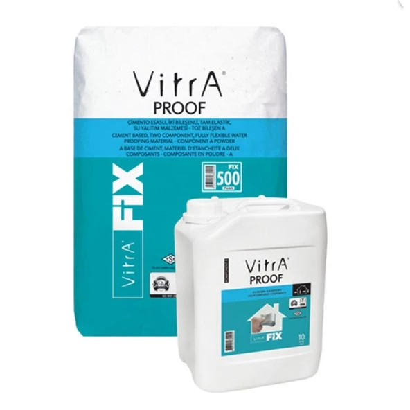 VitrA Fix Proof 33 Kg (25+8) Gri Set Tam Elastik Su Yalıtım Malzemesi F41101003 ürün görseli 1