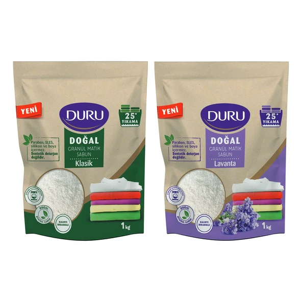 Duru Granül Matik Sabun Klasik ve Lavanta 1 Kg 2 li Paket ürün görseli 1