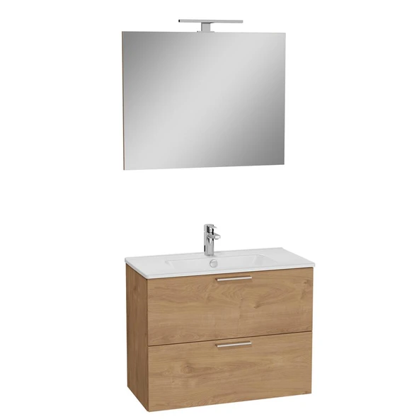 VitrA Mia Banyo Dolabı Seti 80 cm Çekmeceli Altın Meşe 67093 ürün görseli 1