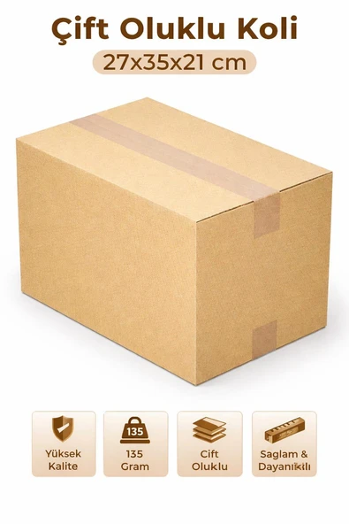 Dp Home Boş Karton Koli 27x35x21cm Orta Boy 10 Adet Koli, Çeyiz, Taşınma Kolisi, Çift Oluklu Koli ürün görseli 1