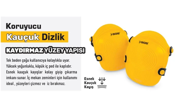 Sgs Körüklü Kauçuk Dizlik 1 Çift - Resim 2