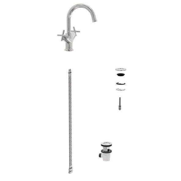 VitrA Origin Classic Lavabo Bataryası Krom A42884 - Resim 2