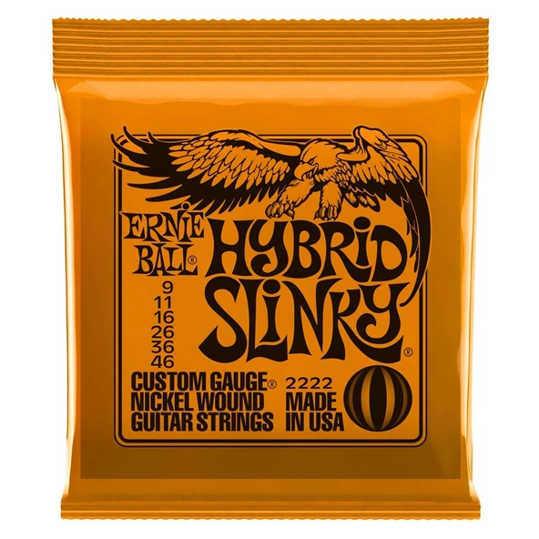 Ernie Ball P02222 Hybird Slinky Nickel 09-46 Elektro Gitar Teli ürün görseli 1