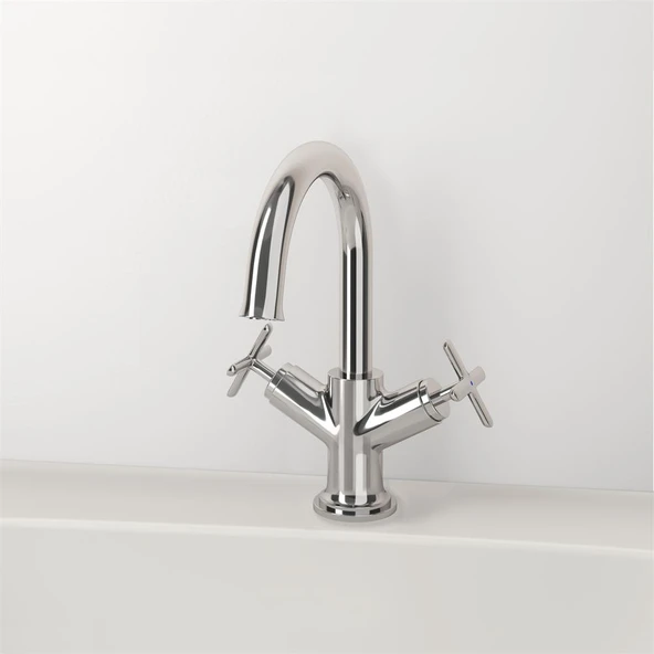 VitrA Origin Classic Lavabo Bataryası Krom A42884 - Resim 5