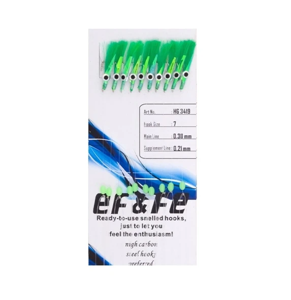 Effe HG3419 10'lu Sabiki Çapari No:7 Renk:3419 ürün görseli 1