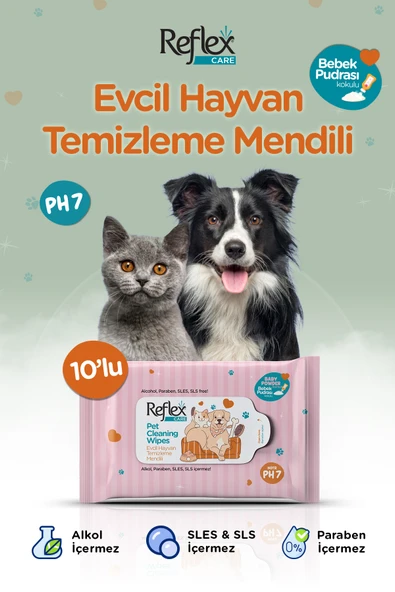 Kedi Ve Köpekler Için Çok Amaçlı Hijyenik Temizleme Mendili 10'lu ürün görseli 1