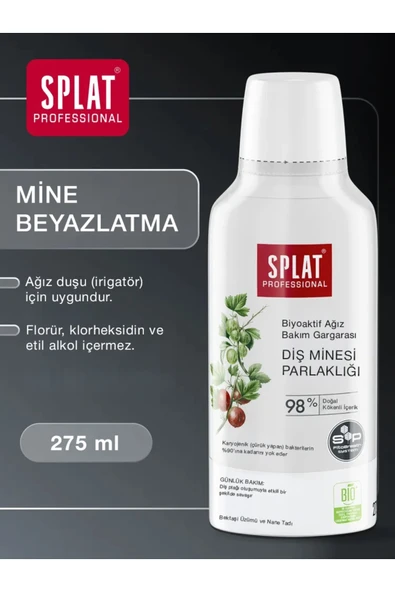Splat Enamel Shine Ağız Gargarası – Diş Minesine Parlaklık ve Güçlendirme, Alkolsüz 275 ml ürün görseli 1