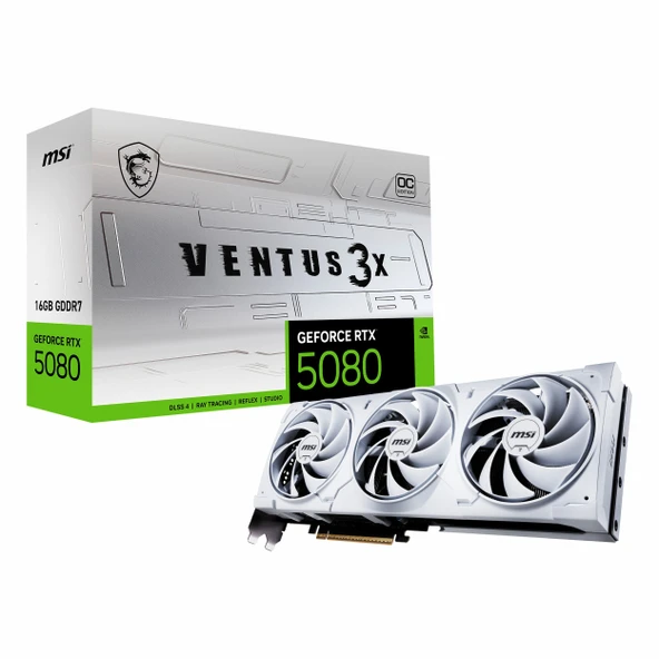 MSI Ventus 3X White GeForce RTX 5080 OC 16GB GDDR7 256Bit HDMI/DP Ekran Kartı ürün görseli 1