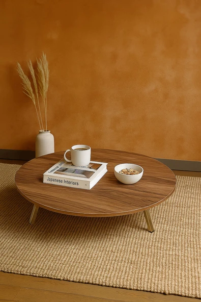 Ecowood Katlanabilir Yuvarlak Yer Sofrası 80 cm - Çam ürün görseli 1