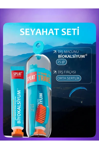 Splat Biocalcium Diş Macunu 25 gr + Diş Fırçası Seyahat Seti ürün görseli 1
