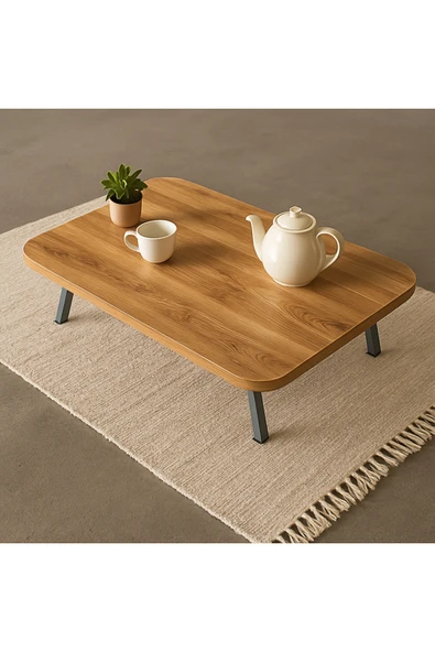 Ecowood Katlanabilir Dikdörtgen Yer Sofrası - 50x80 cm - Çam ürün görseli 1