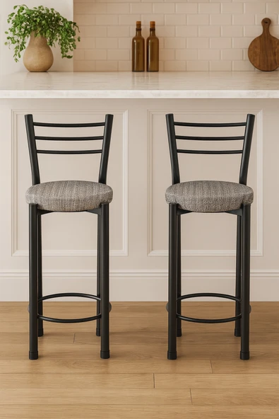 Ecowood Metal Bar Taburesi - 2 Adet ürün görseli 1