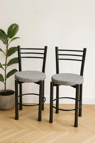 Ecowood Metal Tabure Arkalıklı - 2 Adet ürün görseli 1