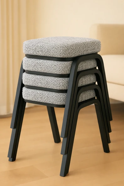 Ecowood Metal Tabure - 4 Adet ürün görseli 1