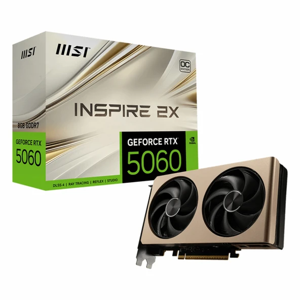 MSI Inspire 2X GeForce RTX 5060 OC 8GB GDDR7 128Bit HDMI/DP Ekran Kartı ürün görseli 1