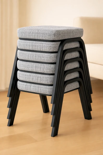 Ecowood Metal Tabure - 6 Adet ürün görseli 1