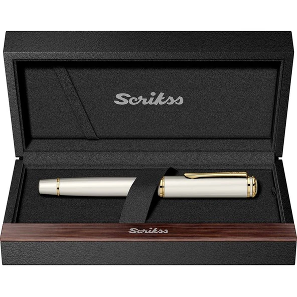 SCRIKSS FORTUNE ROLLER KALEM BEYAZ ALTIN ürün görseli 1