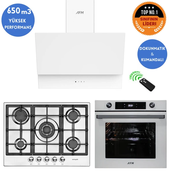 Eminçelik ve AFM TECH Markalı /inoxe Dijital Turbolu  Ankastre Set ( 22 380 wok + FM7701 + FM3401 ) ürün görseli 1