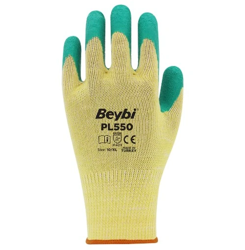 Beybi PL550 Polyester Örme Lateks Yeşil Iş Eldiveni ürün görseli 1