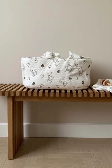 Mini Ayıcıklı Bebek Taşıma Çantası - Resim 5