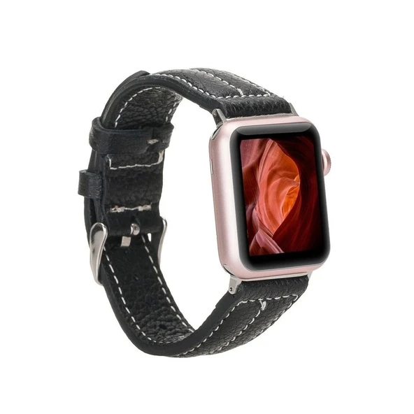 Apple Watch Uyumlu Deri Kordon 42-44-45mm NM3-AS1 Siyah ürün görseli 1
