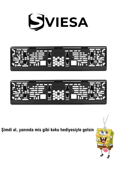 Plaka Parlak Siyah Plakalık Araba Plaka Çerçevesi 2 Adet Siyah ürün görseli 1