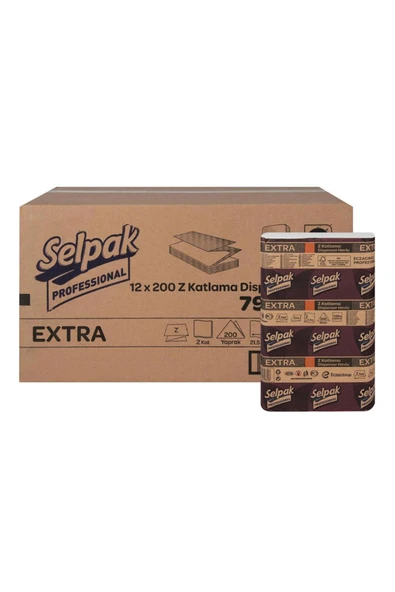 Selpak Professional Extra Z Katlı 12x200 Yaprak Dispenser Havlu ürün görseli 1