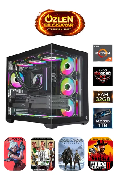 XL4 - Ryzen 7 5700X | 32GB Ram | 1TB M.2 SSD | RX 9060 XT 16GB Oyuncu Masaüstü Bilgisayarı ürün görseli 1