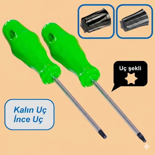 Torx T15 T20 Çamaşır Bulaşık Makinesi Fırın Kapağı Sökme 2 'li Tork Tornavida Seti 6 Köşeli Uç Tornavida ürün görseli 1