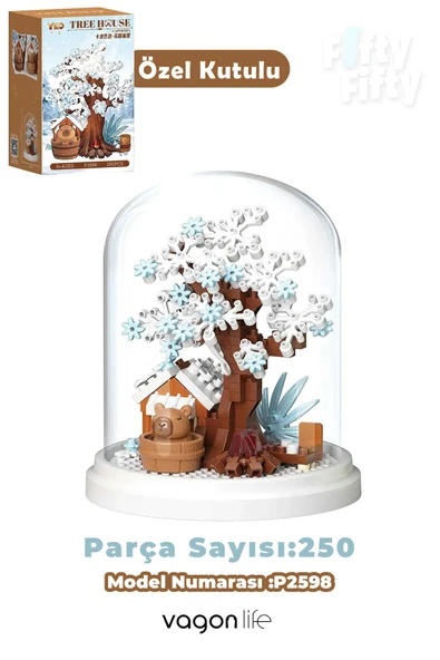 Panlos YKO Serisi Kapibara Figürlü Ağaç Ev 250 Parça Oyuncak Blok Yapım Seti  FF-P2598 ürün görseli 1
