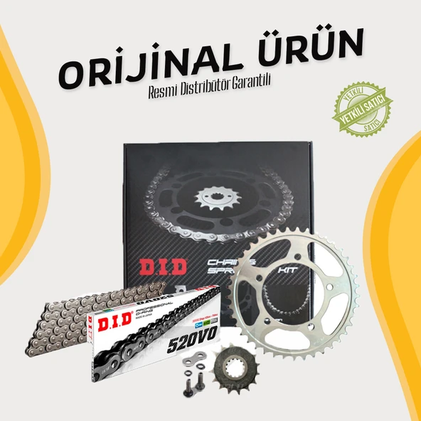 Dıd Honda Crf 250l Zincir Dişli Seti (2020-2022) O-Ringli Zincir (Çelik Renk) ürün görseli 1