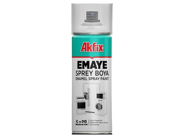 Akfix Enamel Sprey Boya Beyaz Emaye Çizikler Beyaz Eşya Küvet Lavabo RAL9003 380 Gr 400 Ml ürün görseli 1