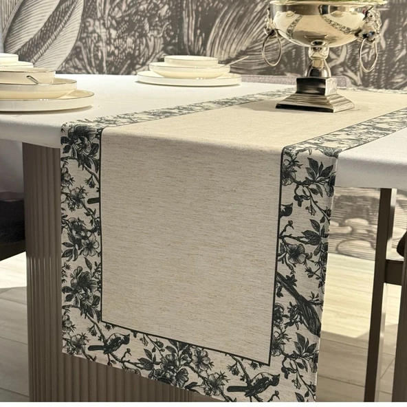 Keten Espamira Desen Runner 40X140 cm ürün görseli 1