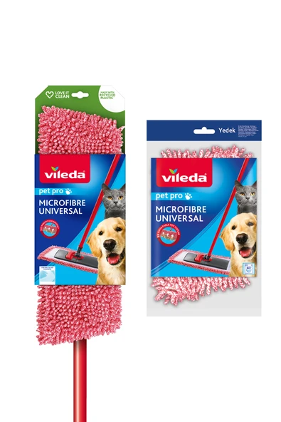 Vileda Pet Pro Universal Yer Temizlik Sistemi ve Pet Pro Universal Yedek Paspas ürün görseli 1