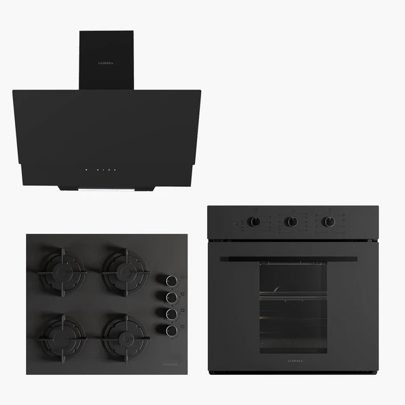 LUXELL PRIME GLASS SİYAH ANKASTRE SET ürün görseli 1