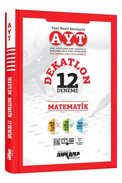 Ayt Matematik Dekatlon 12 Deneme Ankara Yayınları ürün görseli 1
