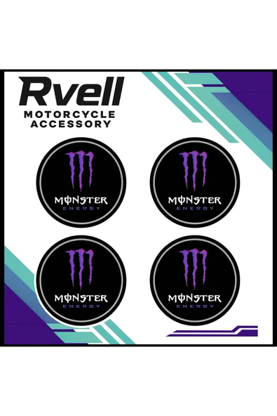 RVELL MONSTER KORUMA TAKOZ DAMLA STİCKER 4 LÜ 02 ürün görseli 1