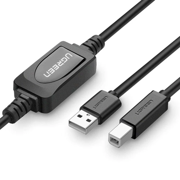 UGREEN USB 2.0 A to USB-B Tarayıcı Yazıcı Kablosu 10m, Siyah, 10374 ürün görseli 1