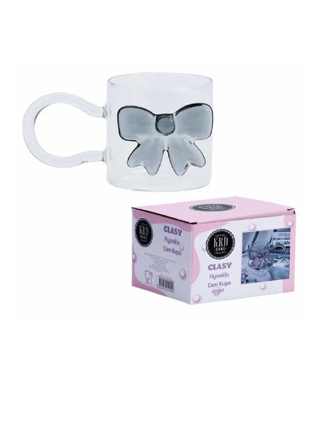 KRD HOME CLASY FİYONKLU CAM KUPA 400 ML KRD-7900 ürün görseli 1