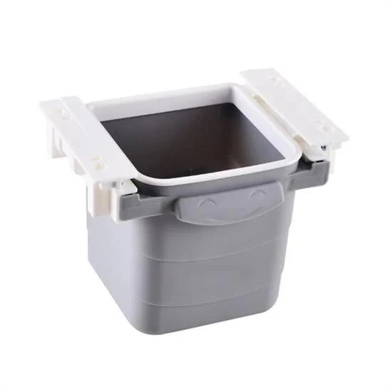 Mini Masa Çöp Kovası Plastik Tezgah Altı Geri Çekilebilir Yapışkanlı Görünmez Bölme Pratik ürün görseli 1