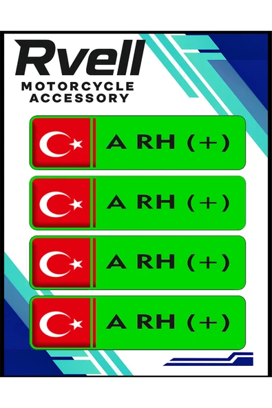 RVELL YEŞİL KAN GRUBU DAMLA STİCKER 4LÜ A+ ürün görseli 1