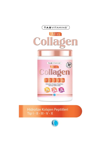 Tabvitamins All in Collagen 1-2-3-5-10 Tip 503 gr ürün görseli 1