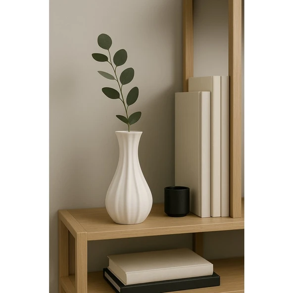 Dalgalı Form Minimal Vazo – Modern Dekoratif Obje - Resim 2