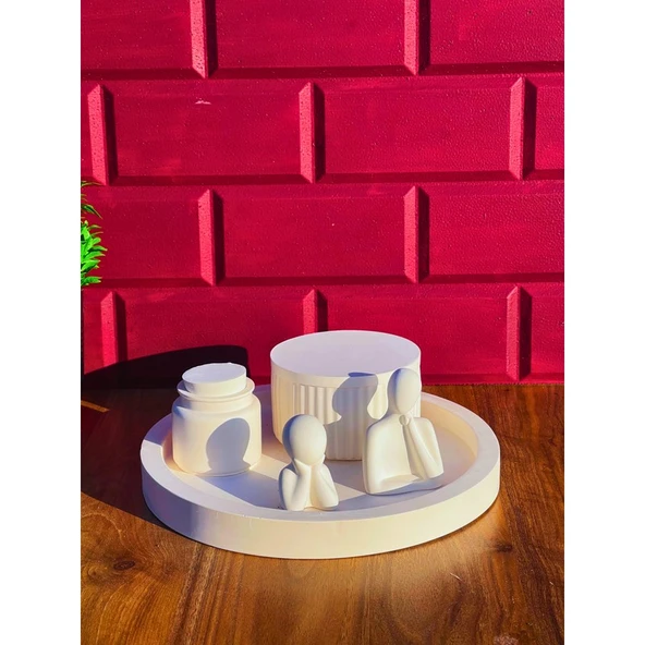 Nevhan Sanat 7 Parçalı Beton Dekoratif Set – Minimalist & Şık Tasarım ürün görseli 1
